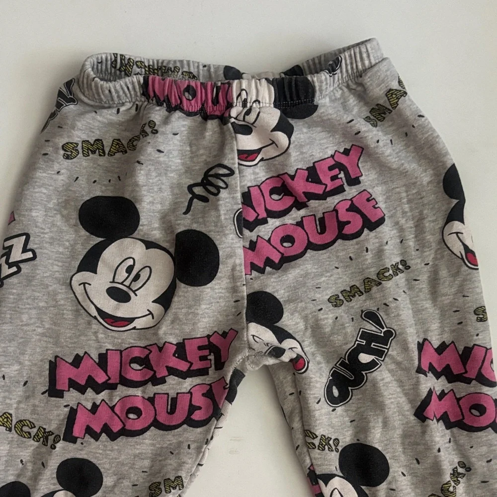 Zara Gray and Pink All Over Mickey Mouse Kids Leggings